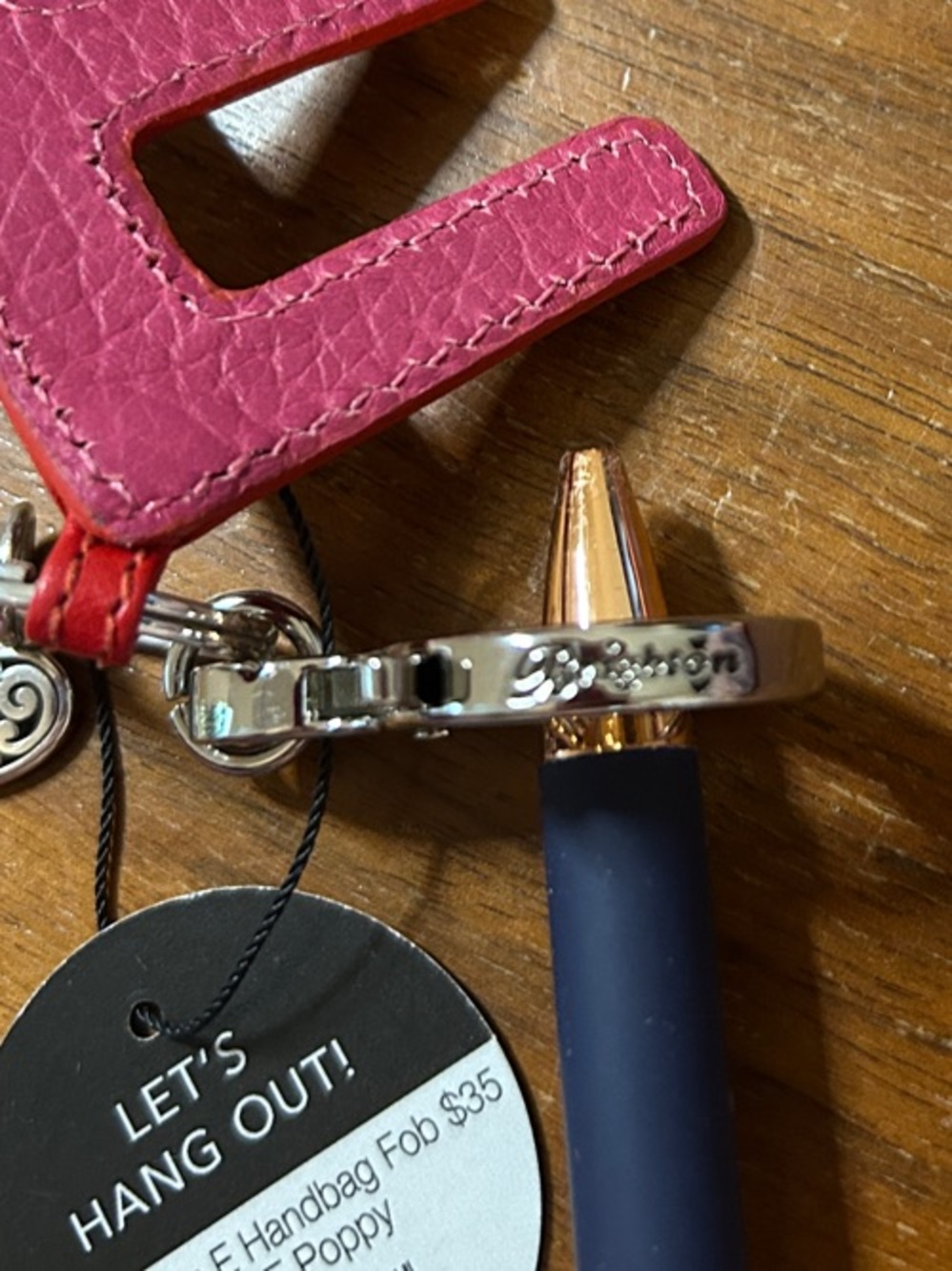 Brighton Red and Pink Letter E Bag Charm - Picture 5 of 6